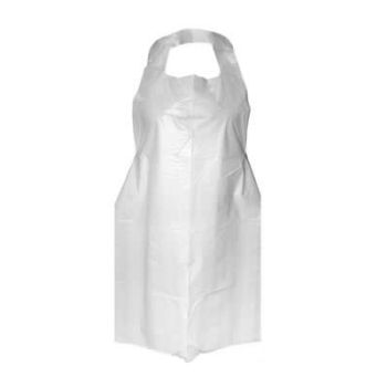 ETC - APRON005 - Aprons Plastic Disposable White Short Tearable With Header Card