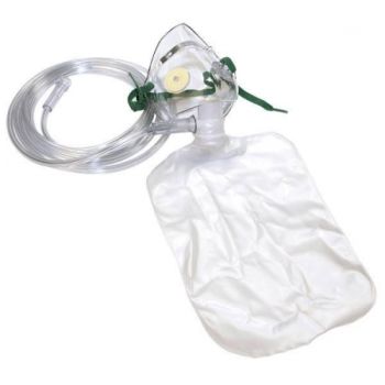 SHC - OXYREBREATH01 - Oxygen Mask + Non Rebreathing Bag, Paediatric